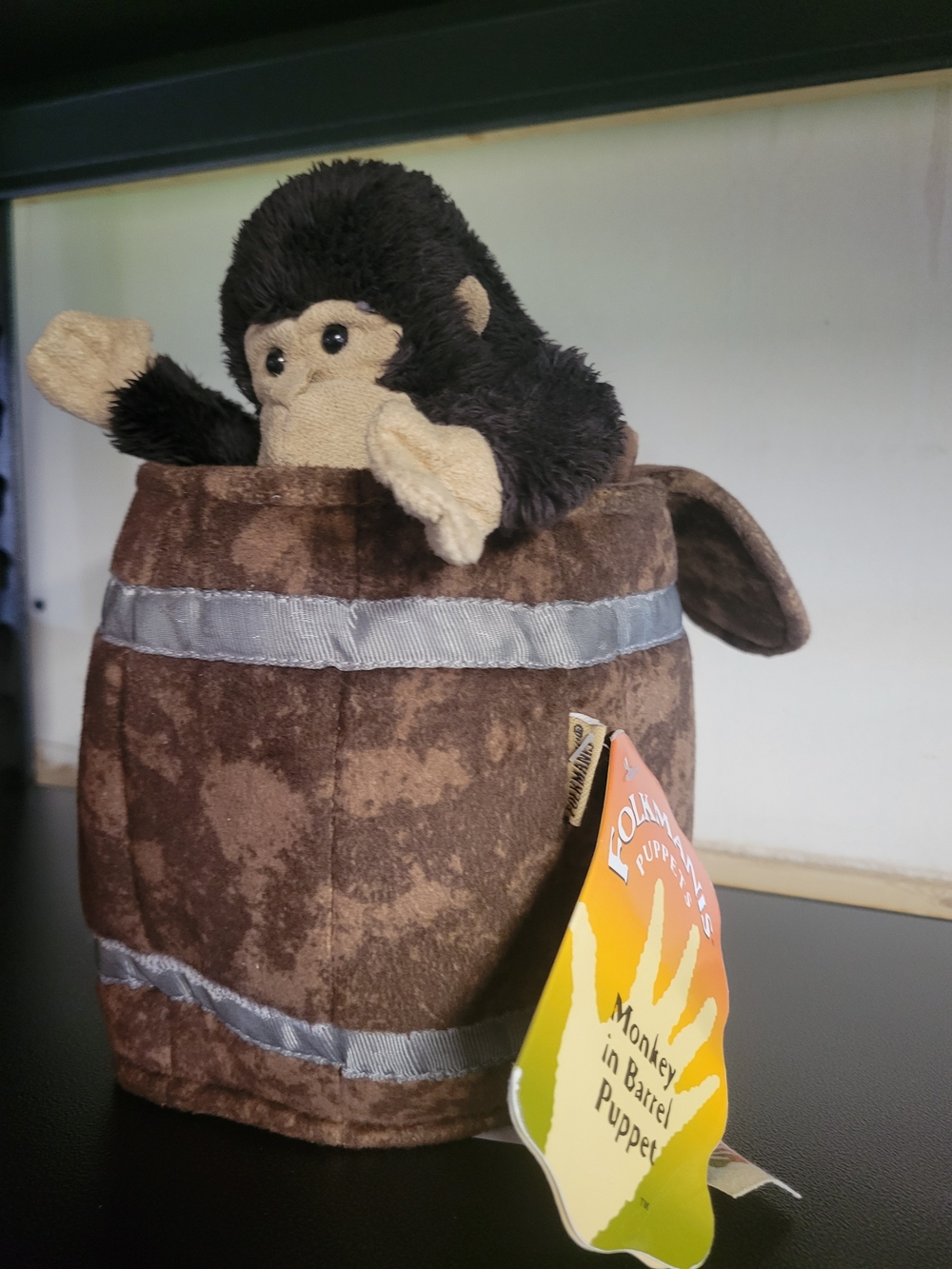 Folkmanis Monkey in Barrel Puppet